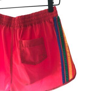 ❤️ Aviator Nation: 5 Stripe Flex Board Shorts - Red // Rainbow